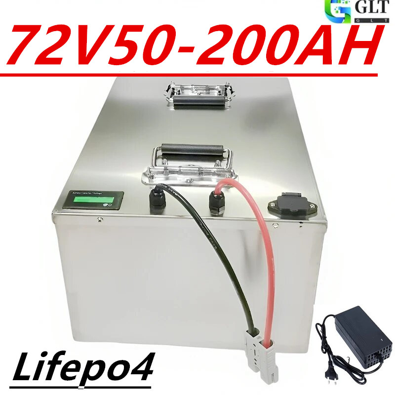 72V 60Ah Lifepo4 Battery Pack - 72V リチウム鉄リン酸バッテリーパック（50Ah、100Ah、120Ah、150Ah、200Ah）。Bluetooth対応BMSアプリを搭載。5000W、8000Wのバン、ゴルフカート、オートバイ、ミニカーに最適。