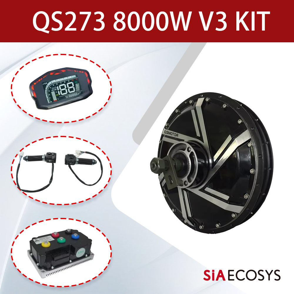 Qs273 Hub Motor 8000W 72V - QSMOTOR QS273 V3 8000W 72Vハブモーターキット（ND72850コントローラー付き）高トルクスポーク120km/h E-バイク改造用